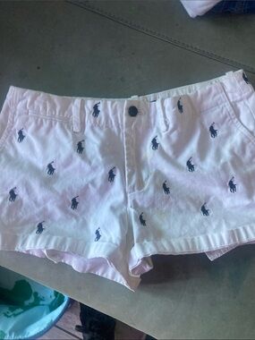 Polo by Ralph Lauren Light Pink Shorts with Navy Pony Embroidery